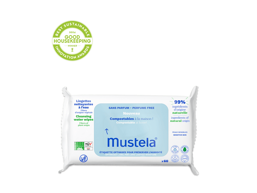Mustela Home Compostable Fragrance-Free Wipes 60 Count